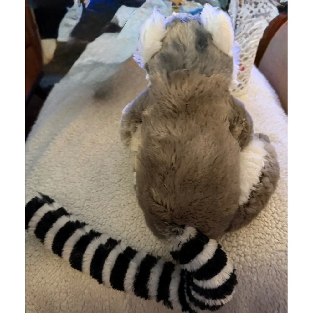 Wild Republic Lemur Plush Kids Small Grey Excellent Ring-Tailed Striped Tail Toy